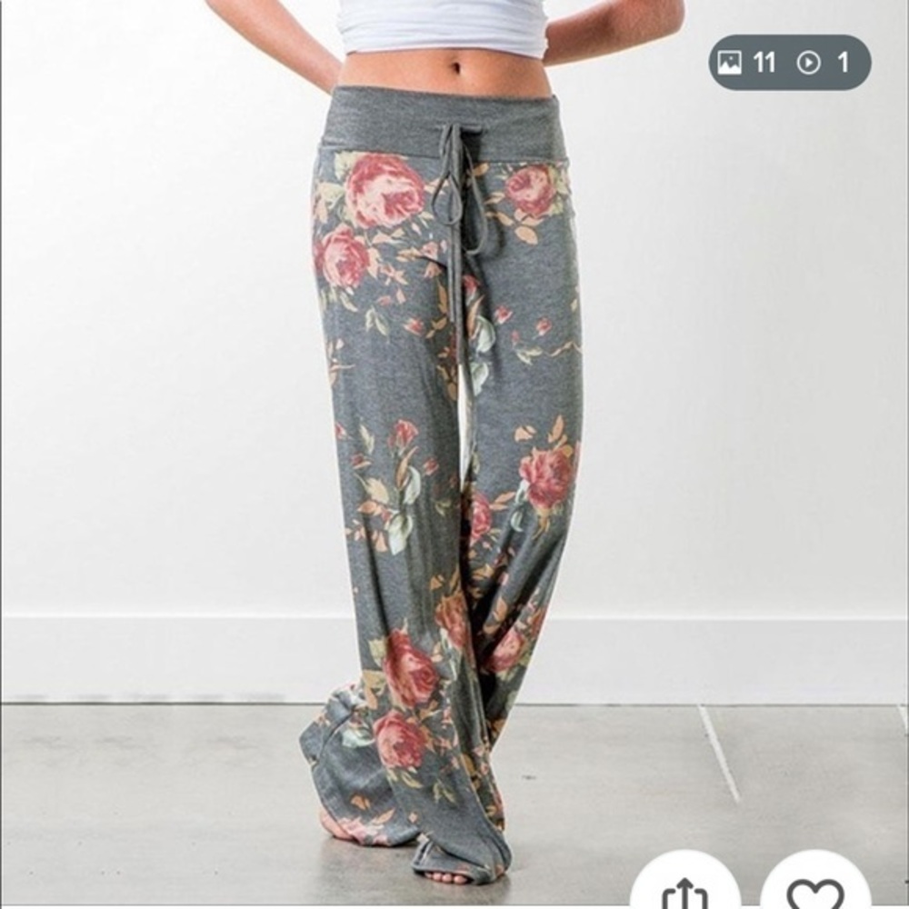 Floral Print Casual Lounge Pajama Pants - Picture 2 of 5